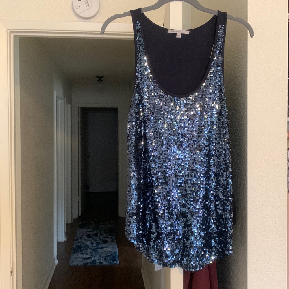 Stunning navy glitter top - perfect for a night out!